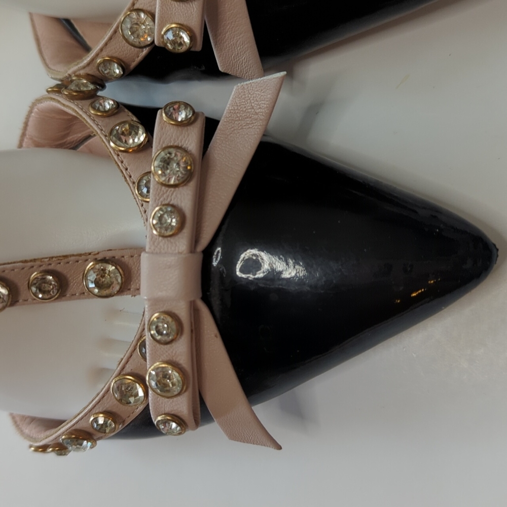 KATE SPADE NEW YORK Becca Jewelled T-Strap Ballerina Flat Size 8.5 Retail $500 - Picture 5 of 8